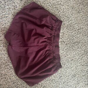 Lululemon maroon hotty hot shorts